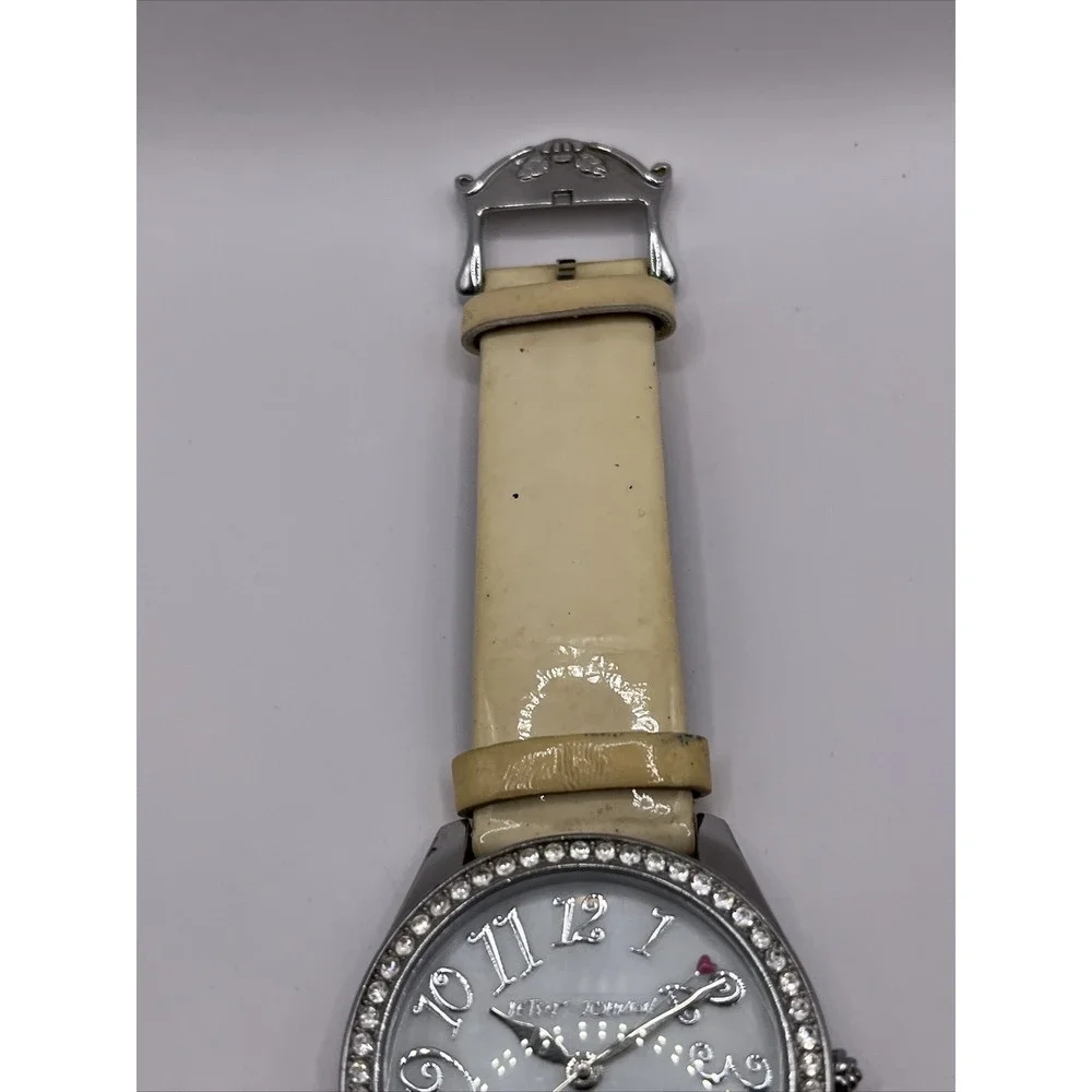 Betsey Johnson‎ Women's Rhinestone Bezel Watch Leather Band- New Battery